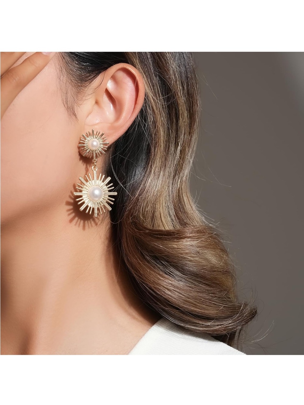 75mm Long Gold Rhinestone Dangle Earrings - 14K Gold Plated Crystal Tassel Dangl